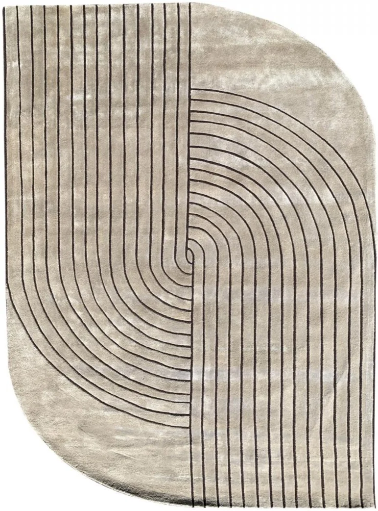 Tapis Design Original Beige en Tencel 200x300 SHAPED