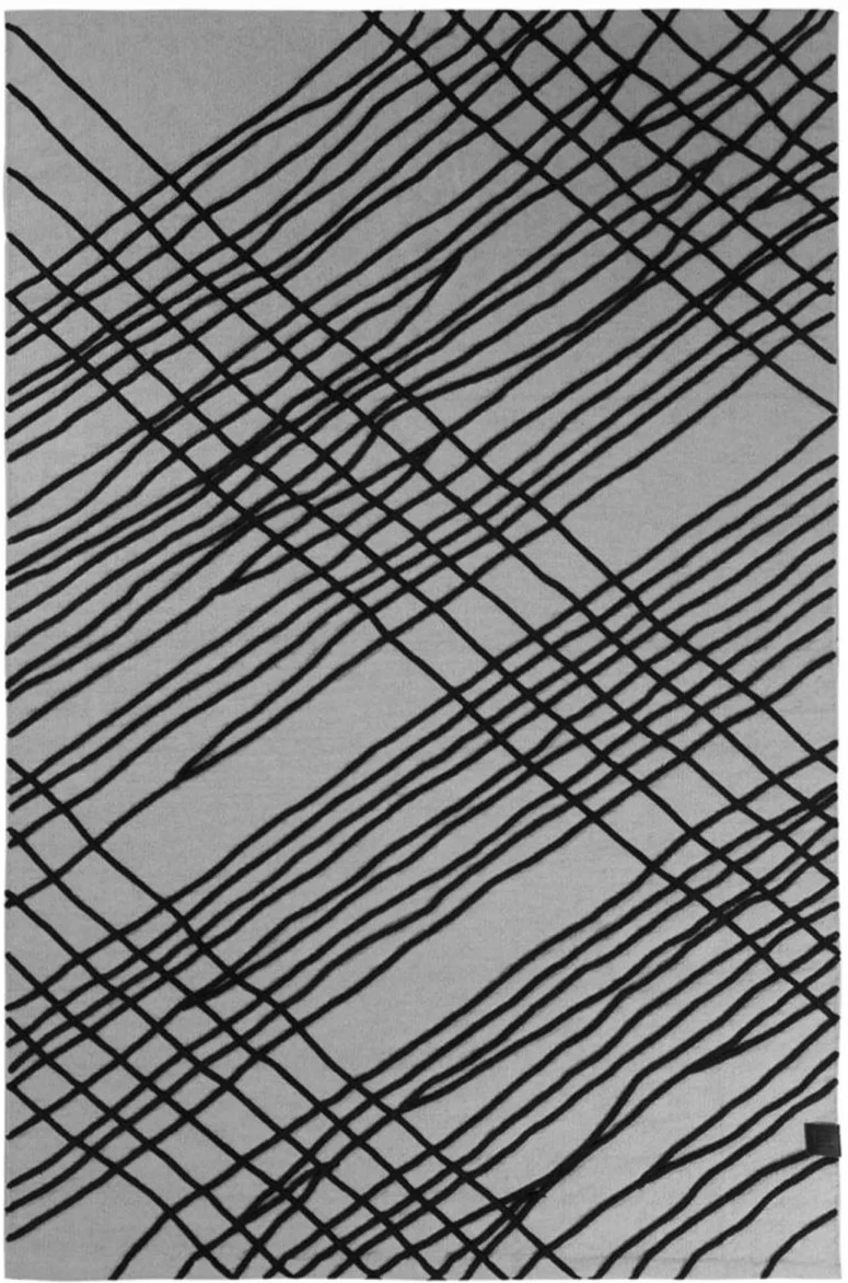 Tapis de Salon en coton Graphique rayés gris TUBE
