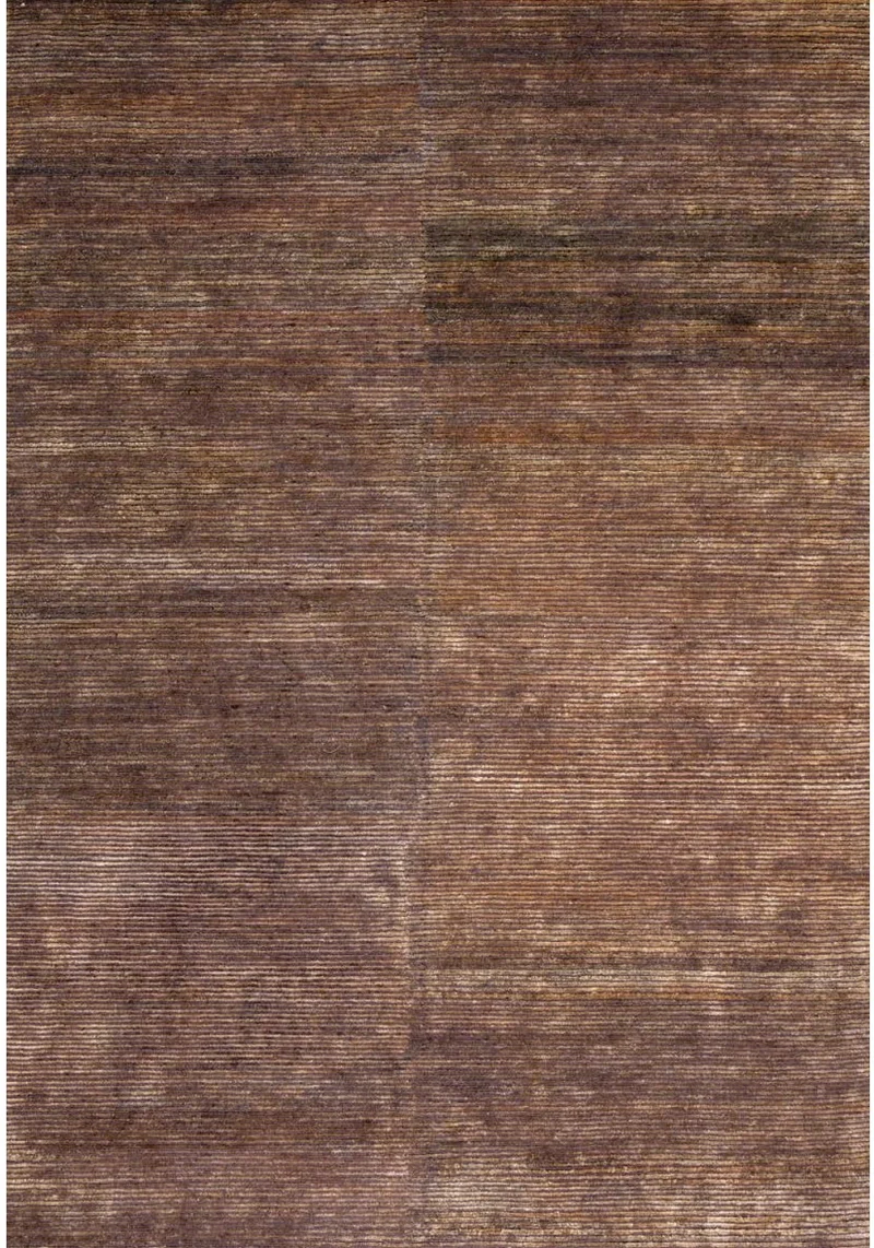 Tapis Marron en Chanvre Indo-Népalais noué main TRANSFORM