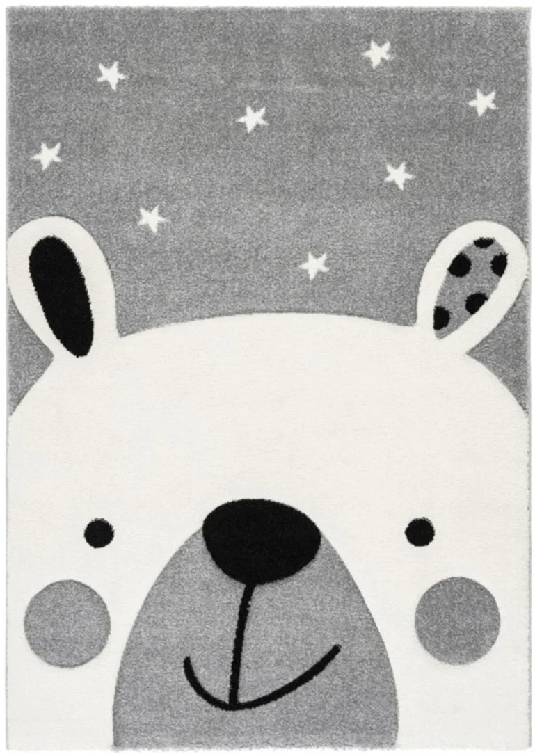 Tapis gris pour chambre enfant petit OURS