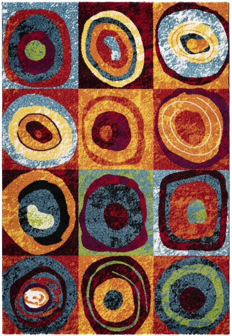 Tapis Multicolore design abstrait PERINE