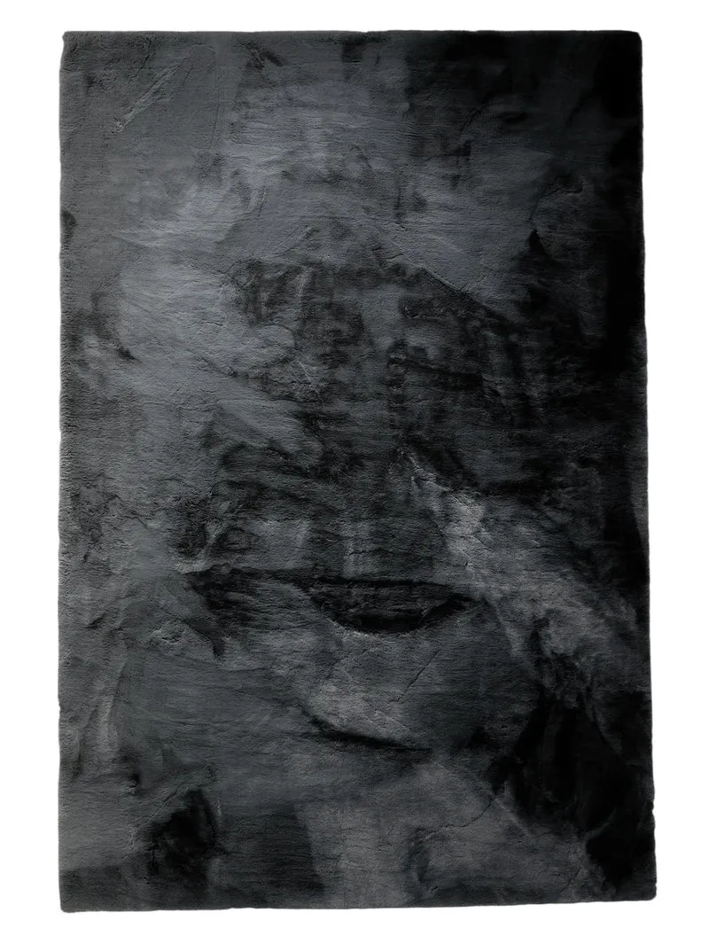 Tapis shaggy fausse fourrure noir 120x170 cm