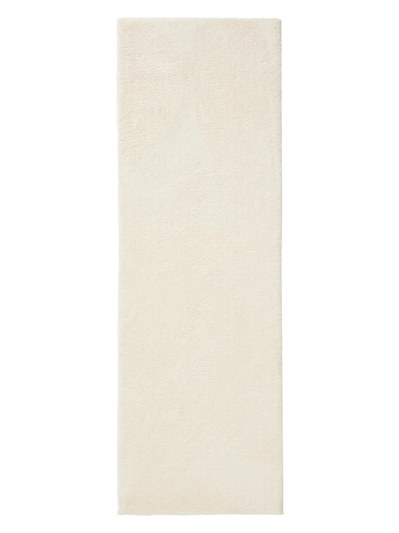 Tapis shaggy de couloir crème 80x240 cm