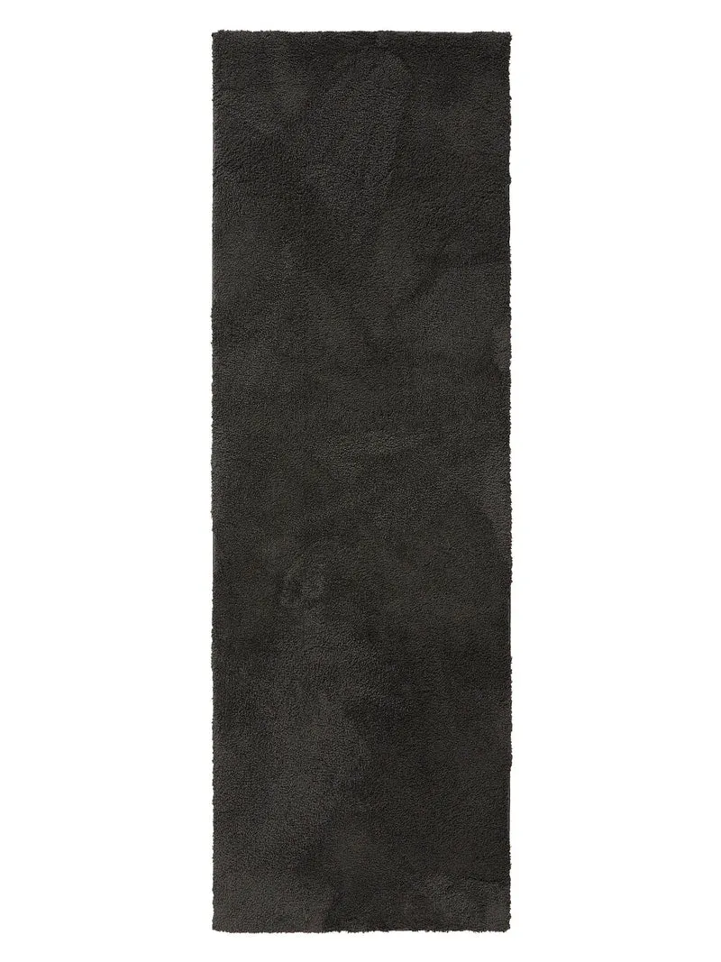 Tapis shaggy de couloir noir 80x240 cm
