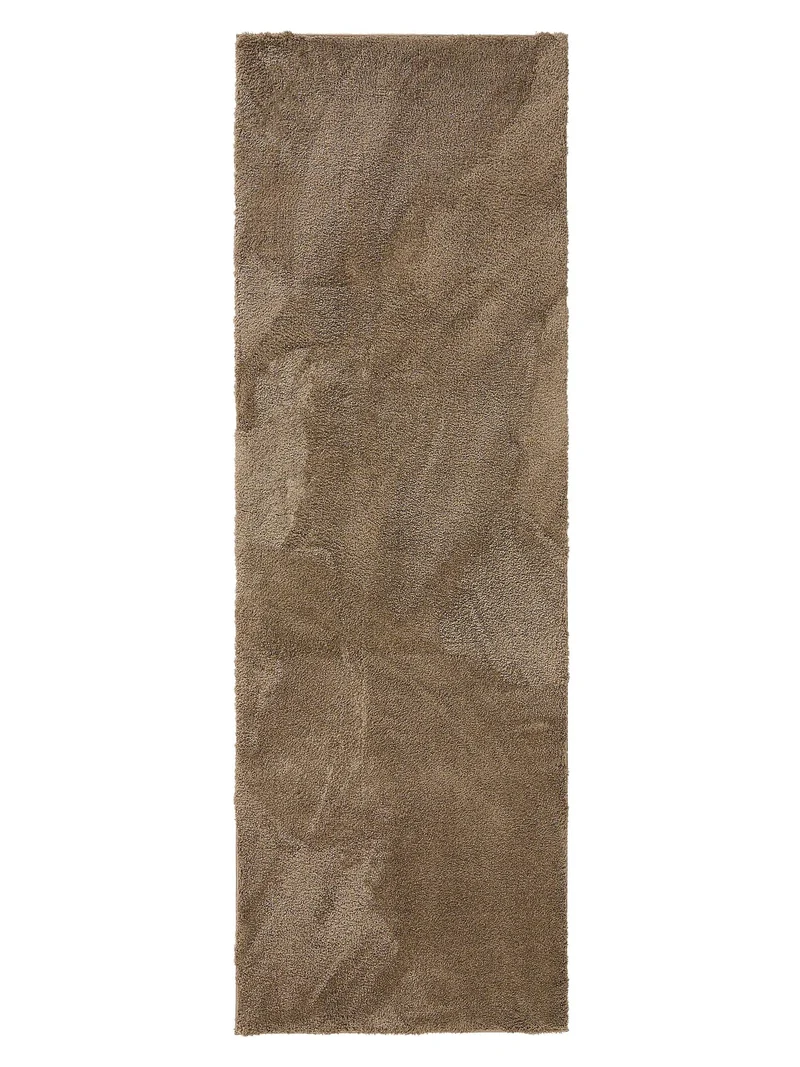 Tapis shaggy de couloir marron 80x240 cm