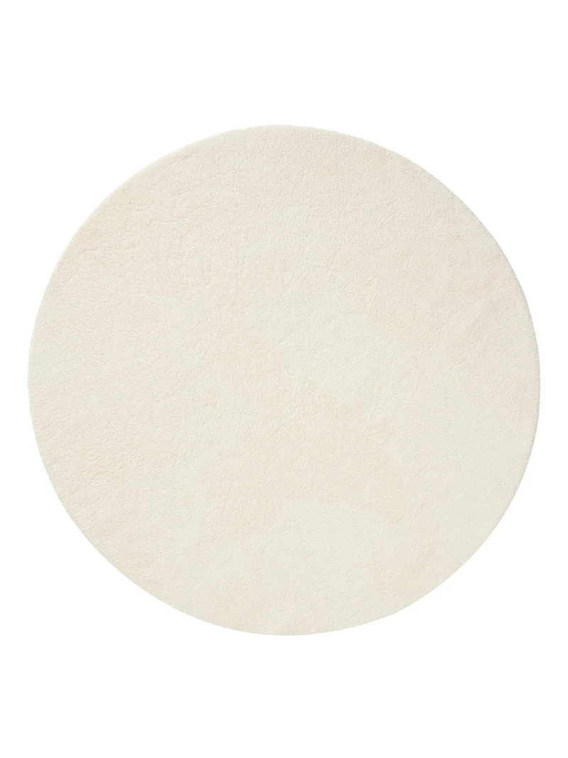 Tapis shaggy rond crème 200 cm de diamètre