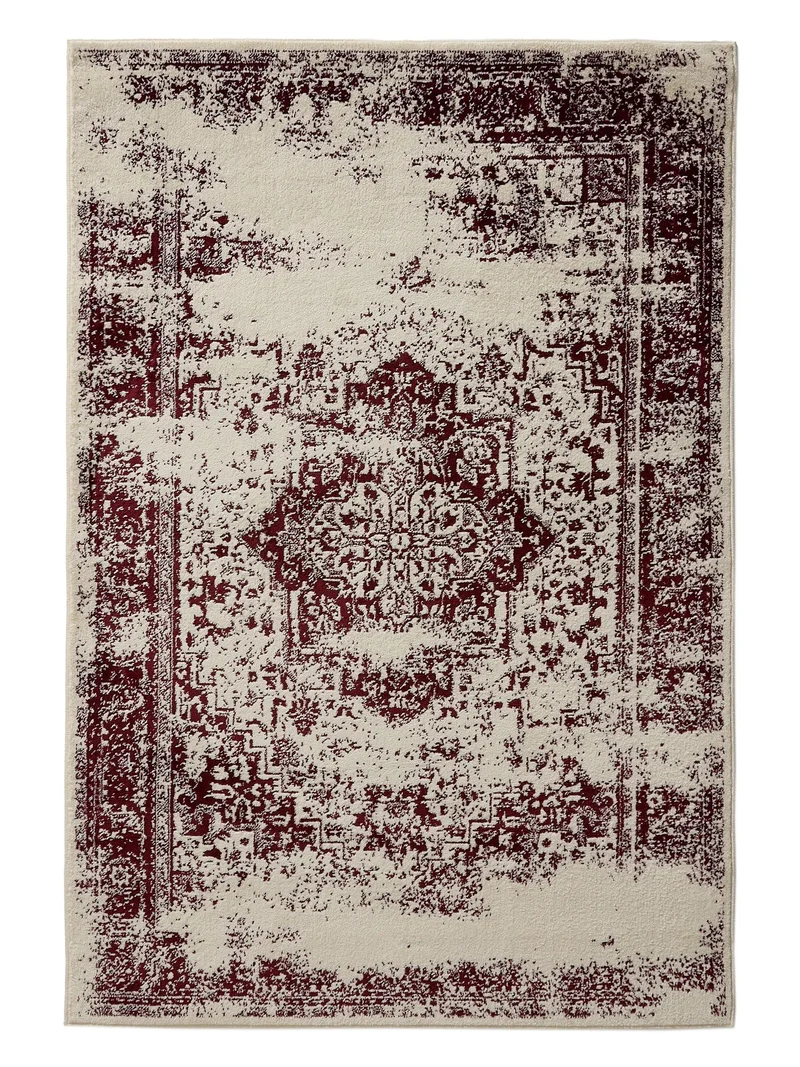 Tapis vintage oriental beige et bordeaux 140x200 cm