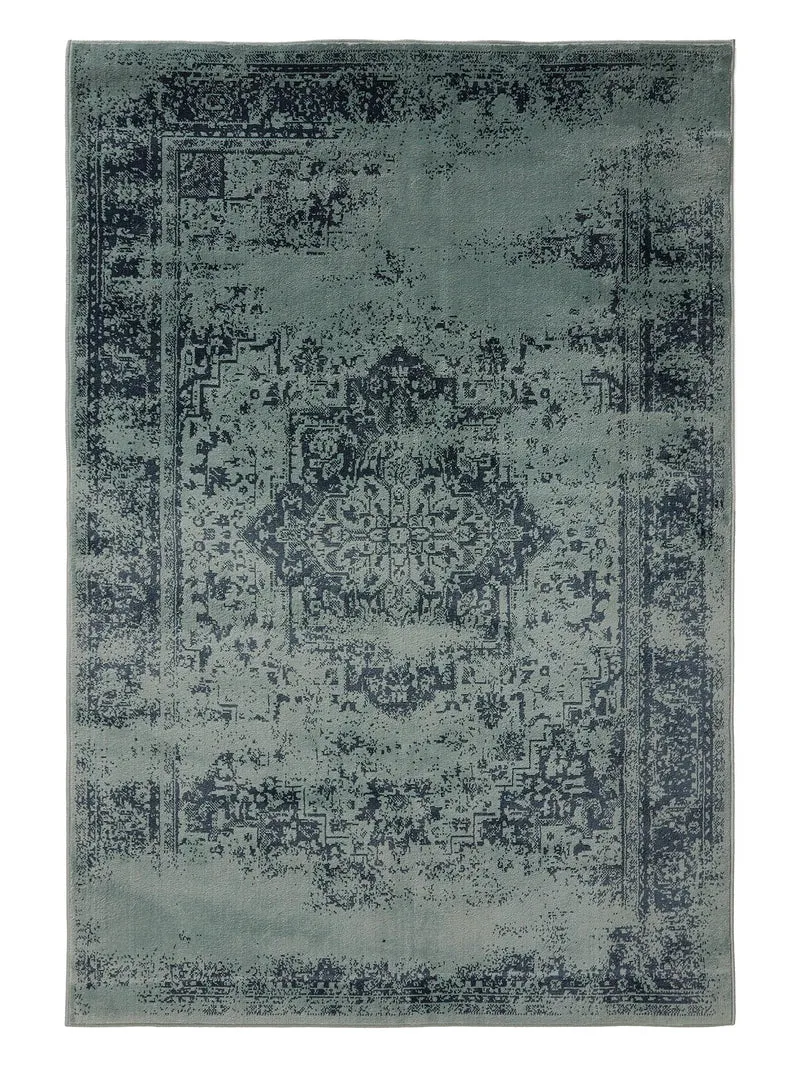 Tapis vintage oriental vert et bleu 80x150 cm
