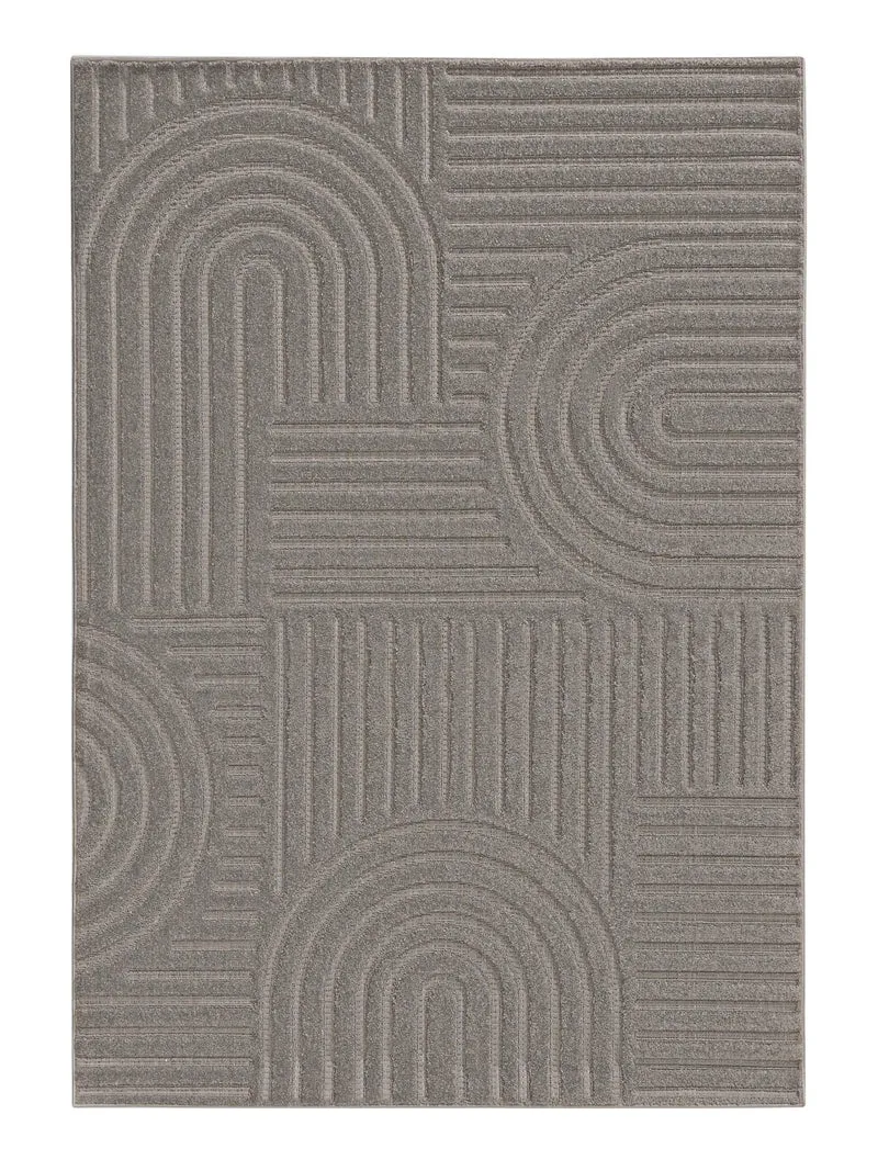 Tapis moderne motif arches géométrique gris 240x340 cm