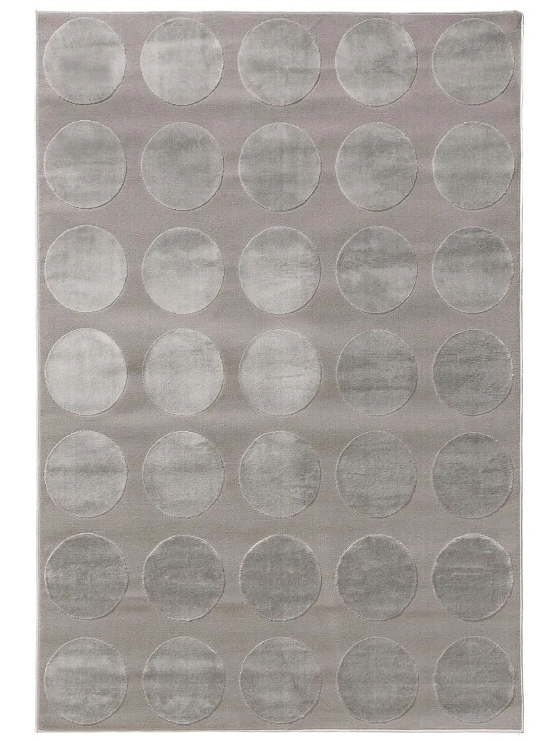 Tapis contemporain motif rond relief gris 240x340 cm