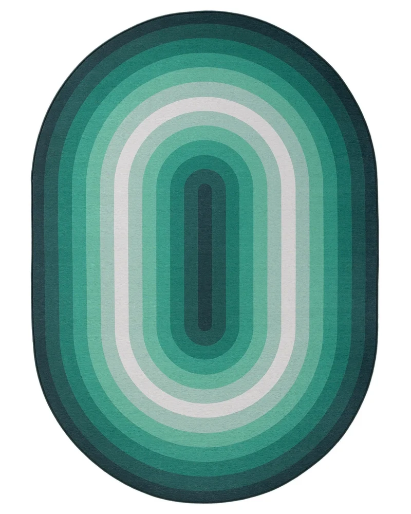 Tapis contemporain dégradé ovale vert 140x200 cm