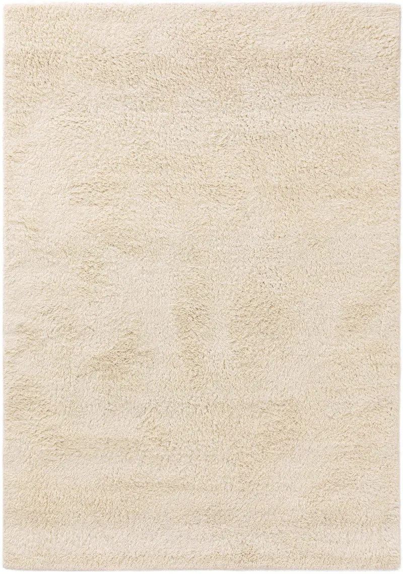 Tapis berbère uni crème en laine 80x150 cm
