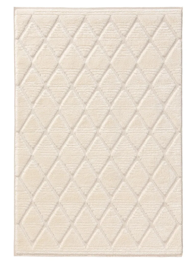 Tapis contemporain texturé motif berbère crème 120x170 cm
