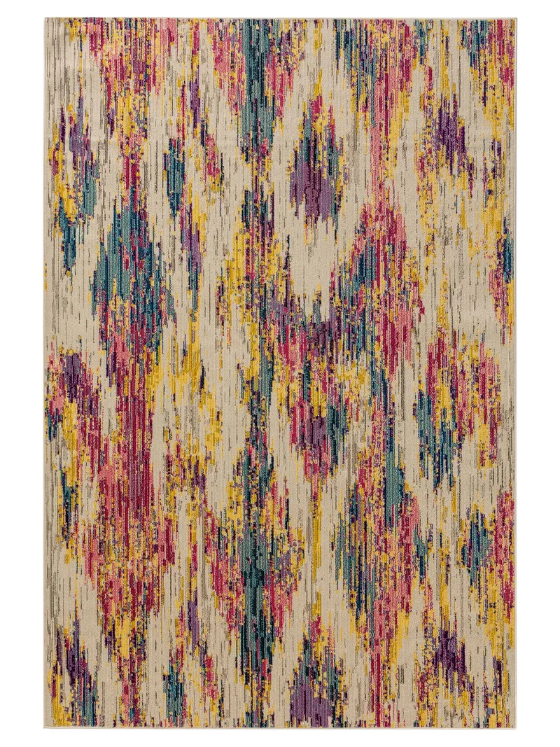 Tapis contemporain motif berbère multicolore 140x200 cm