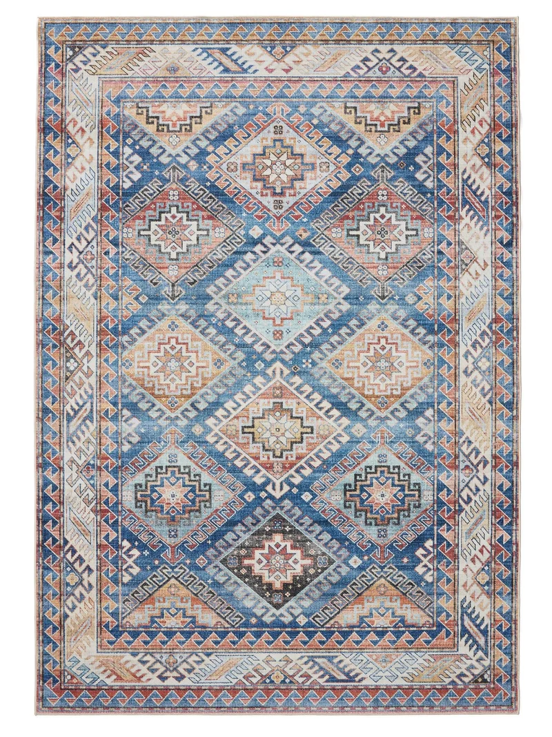 Tapis ethnique vintage multicolore lavable 60x120 cm