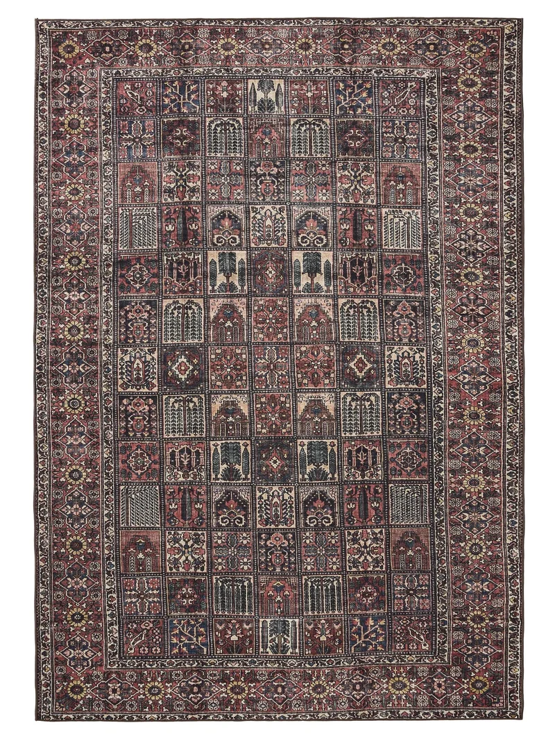 Tapis oriental motif ethnique multicolore lavable 60x120 cm