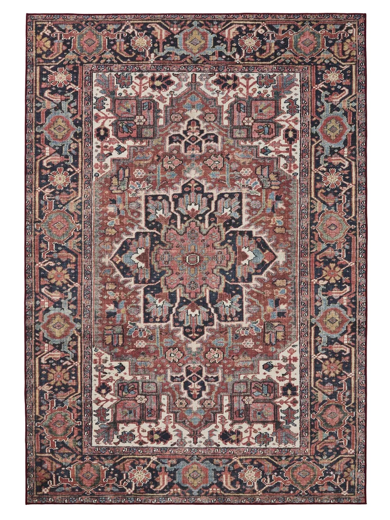 Tapis oriental multicolore tons rouges lavable 300x400 cm