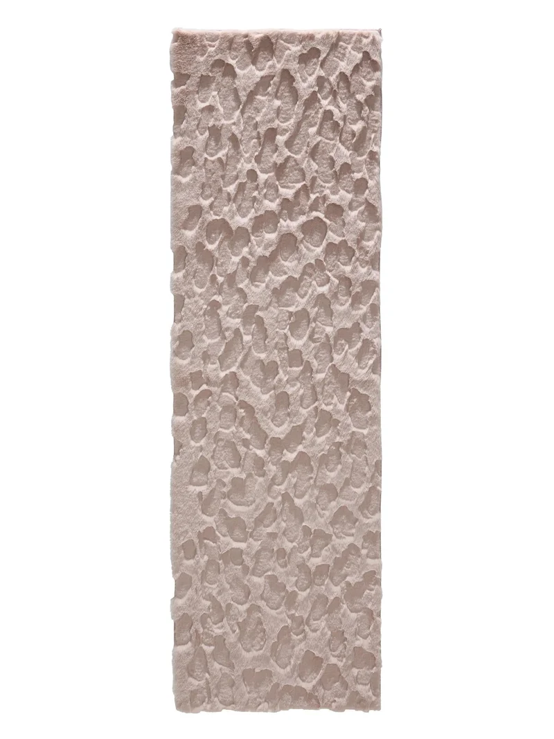 Tapis shaggy design texturé de couloir rose poudré 60x200 cm