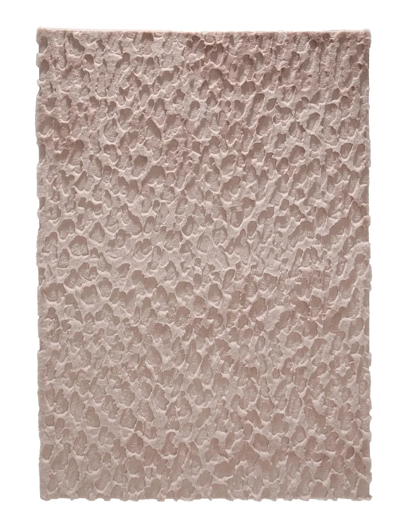 Tapis shaggy design texturé rose poudré 80x150 cm