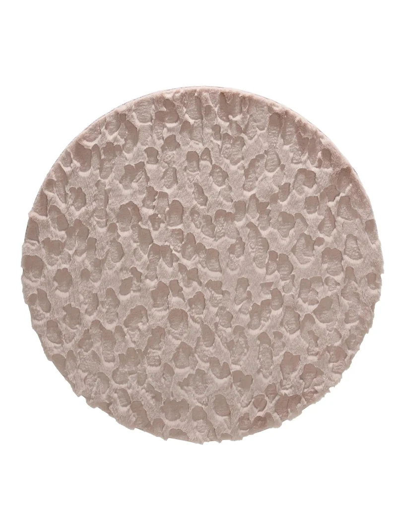 Tapis shaggy design texturé rond rose poudré 120 cm de diamètre