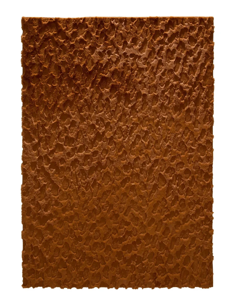Tapis shaggy design texturé orange rouille 160x230 cm