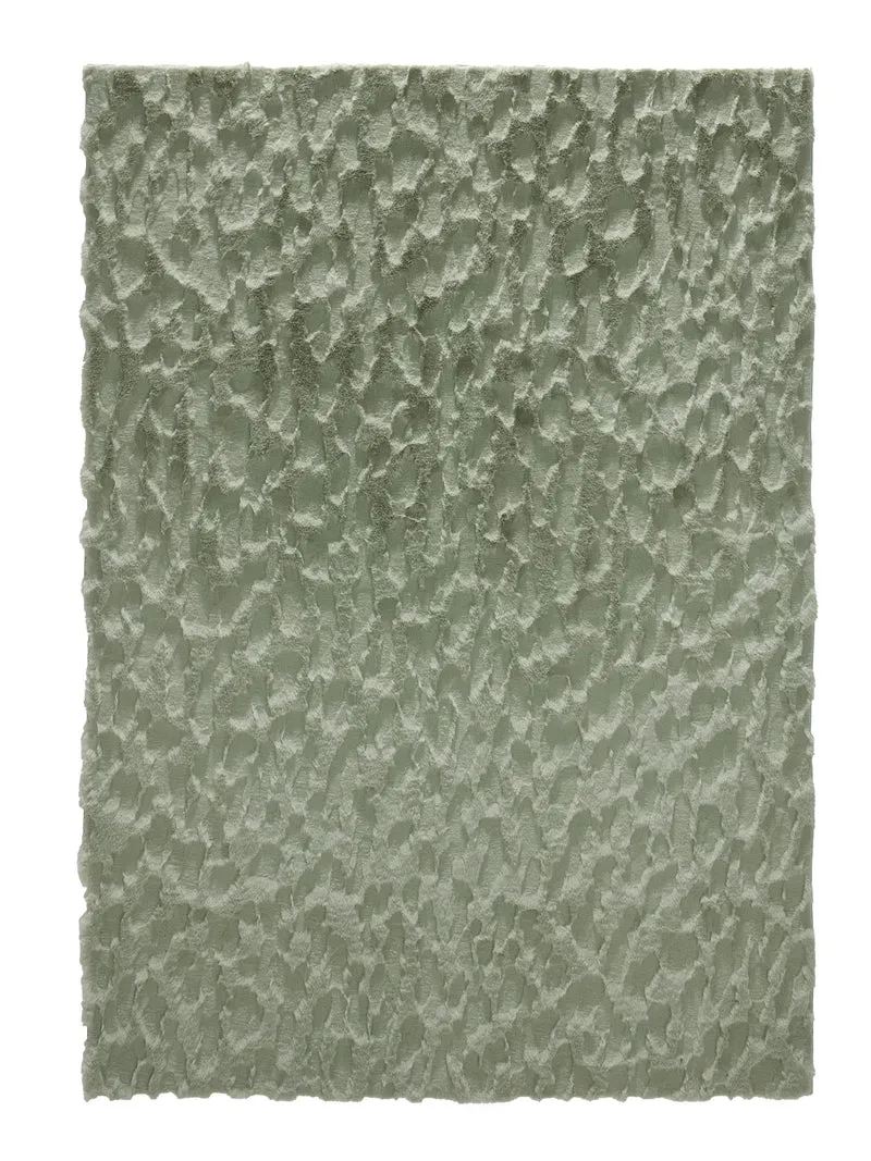 Tapis shaggy design texturé vert sauge 160x230 cm