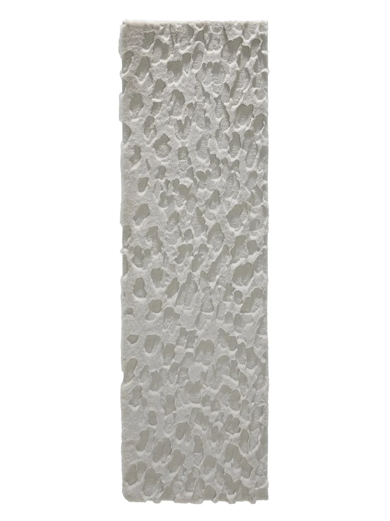 Tapis shaggy design texturé de couloir gris clair 60x200 cm