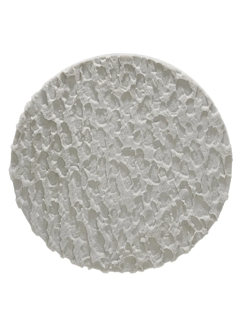 Tapis shaggy design texturé rond gris clair 160 cm de diamètre