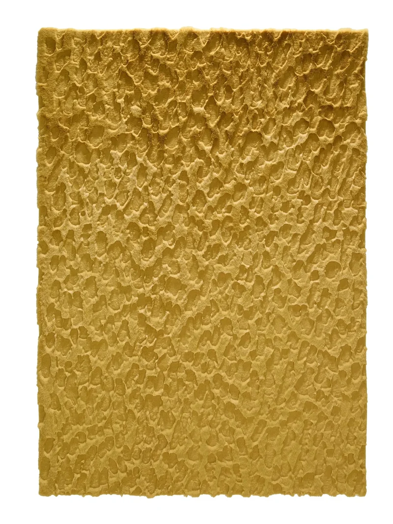 Tapis shaggy design texturé jaune 60x120 cm