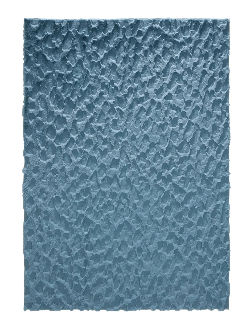 Tapis shaggy design texturé bleu 200x300 cm