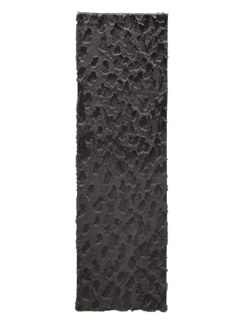 Tapis shaggy design texturé de couloir noir 60x200 cm