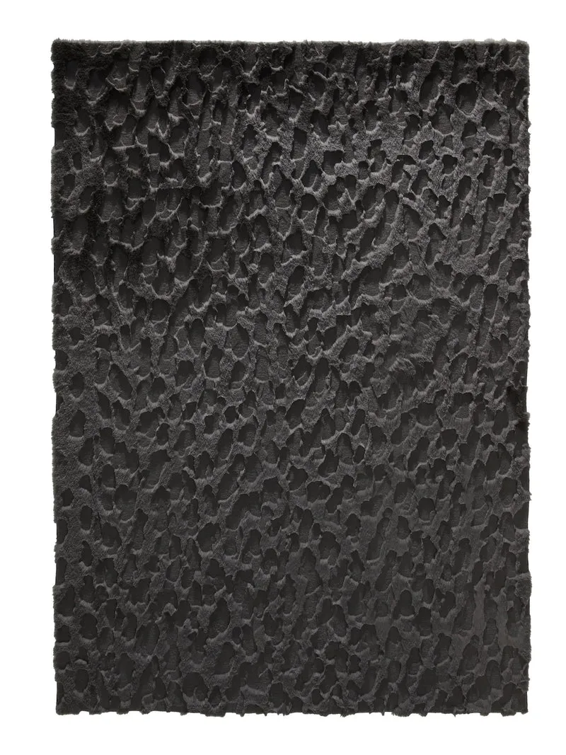 Tapis shaggy design texturé noir 160x230 cm