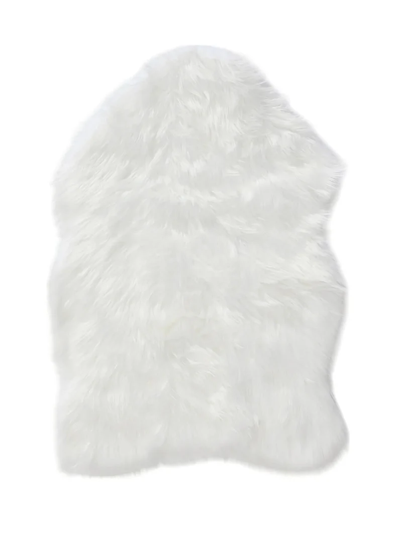 Tapis shaggy forme fausse fourrure blanc 60x90 cm