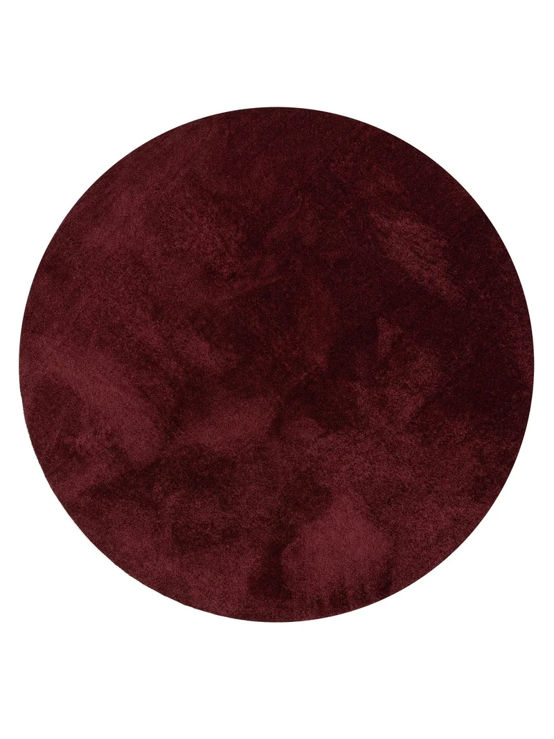 Tapis shaggy uni rond bordeaux 150 cm de diamètre