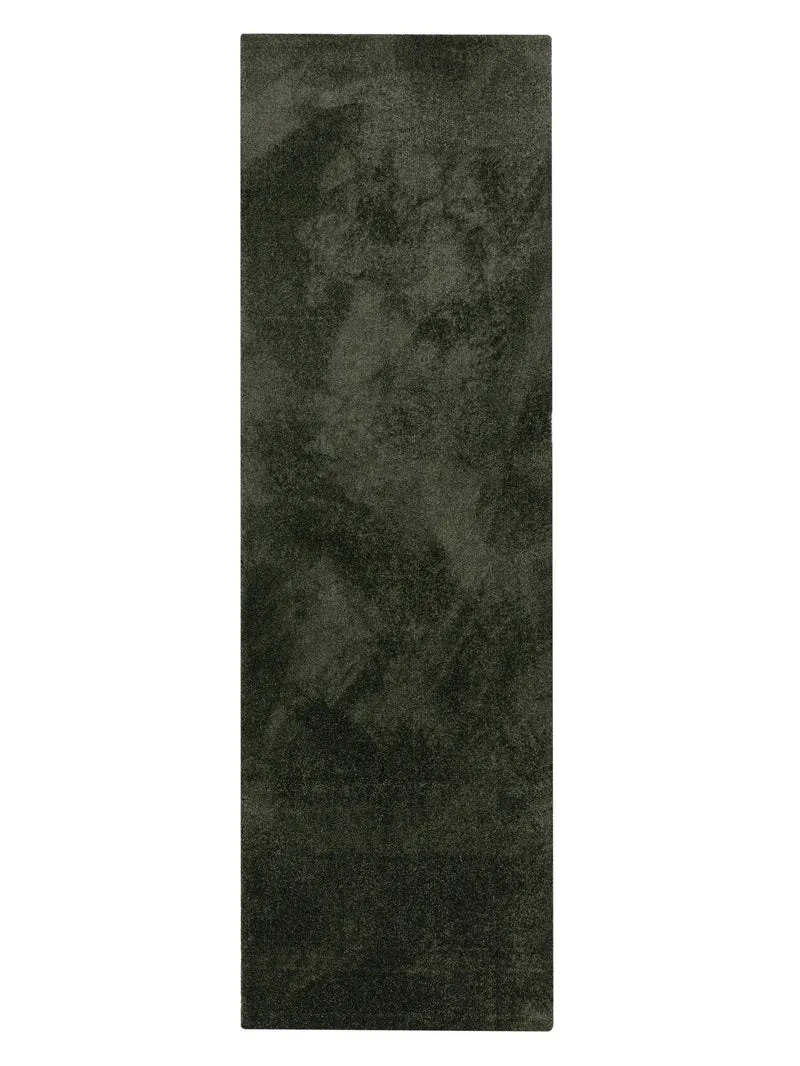 Tapis shaggy uni de couloir vert foncé 80x250 cm