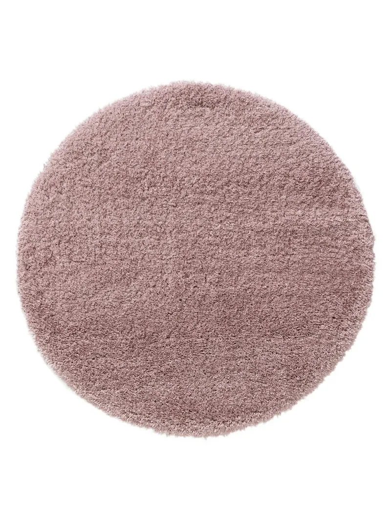 Tapis shaggy uni rond rose 160 cm de diamètre