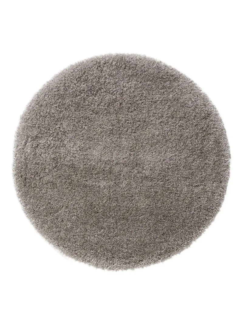 Tapis shaggy uni rond gris 160 cm de diamètre