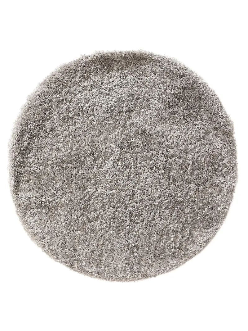 Tapis shaggy rond gris 80 cm de diamètre