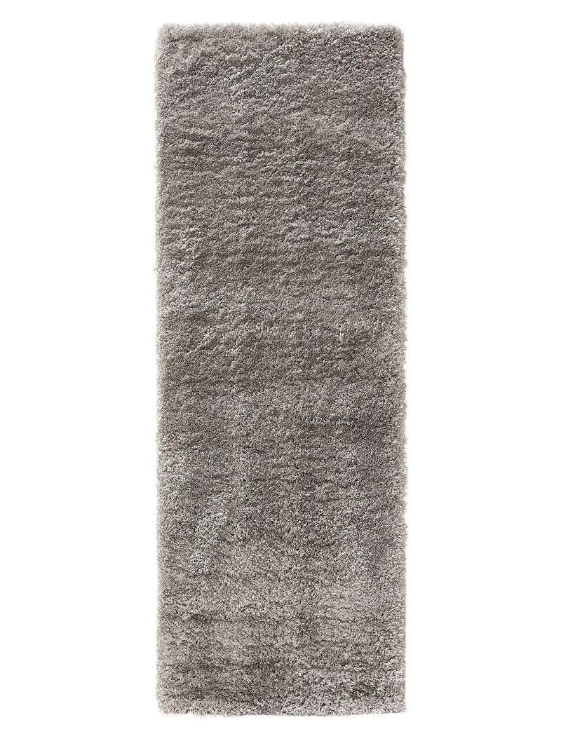 Tapis shaggy descente de lit gris 70x200 cm