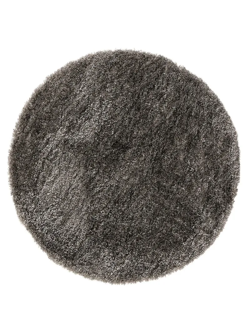 Tapis shaggy rond gris foncé 120 cm de diamètre