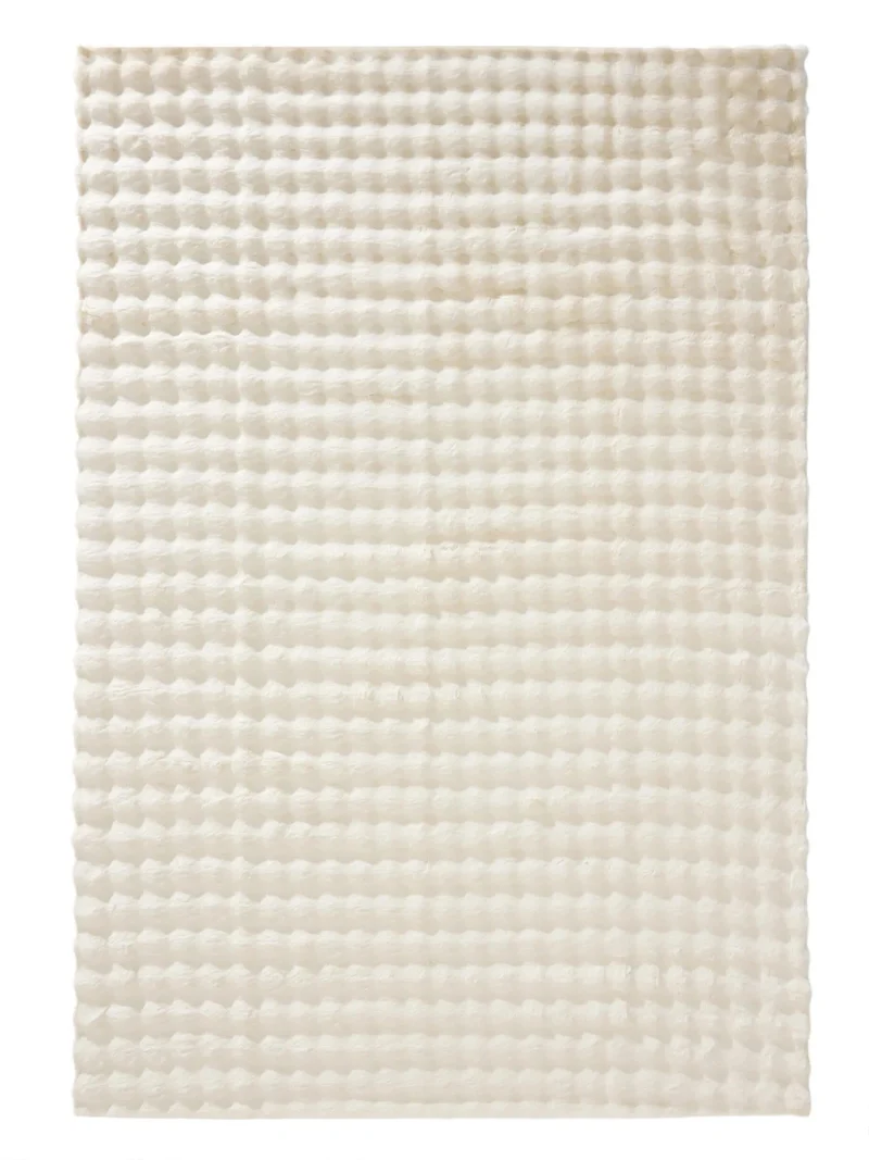 Tapis shaggy texturé boule crème 80x150 cm