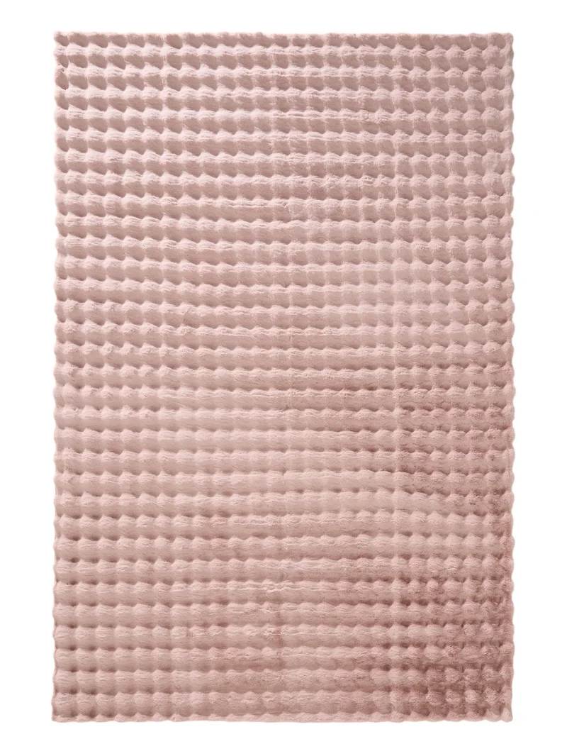 Tapis shaggy texturé boule rose 200x300 cm