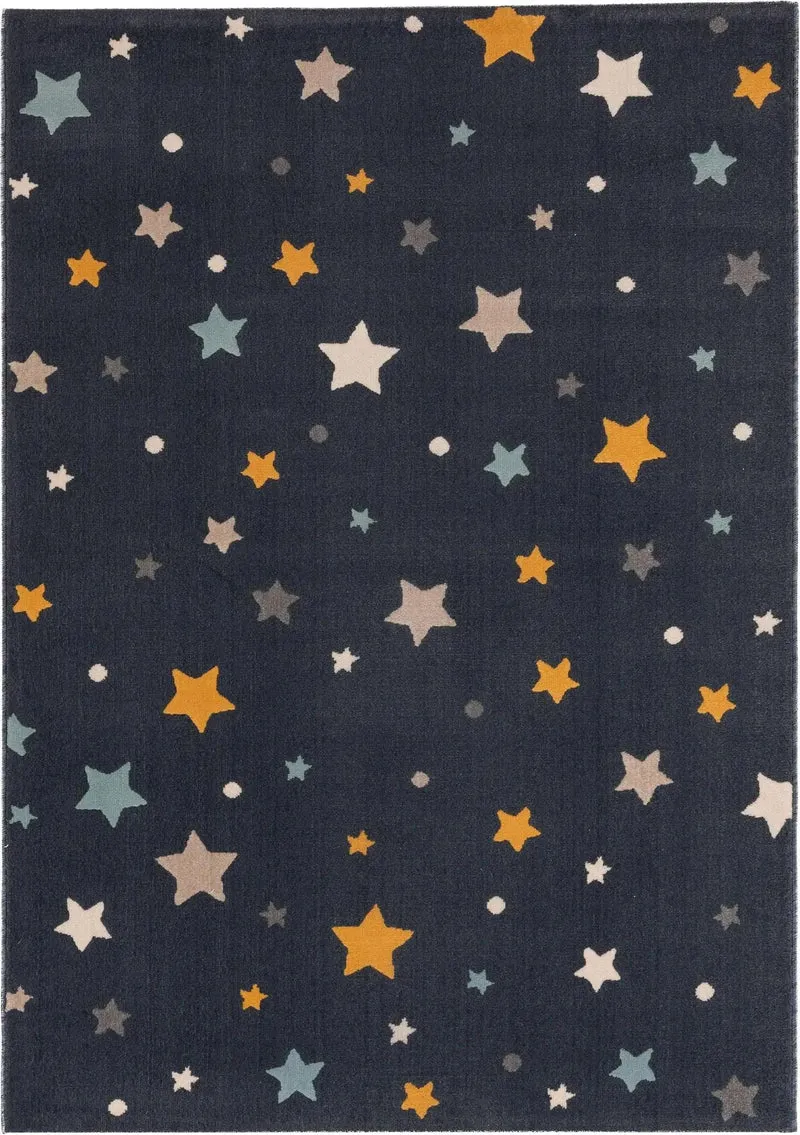 Tapis étoile enfant bleu 120x170 cm
