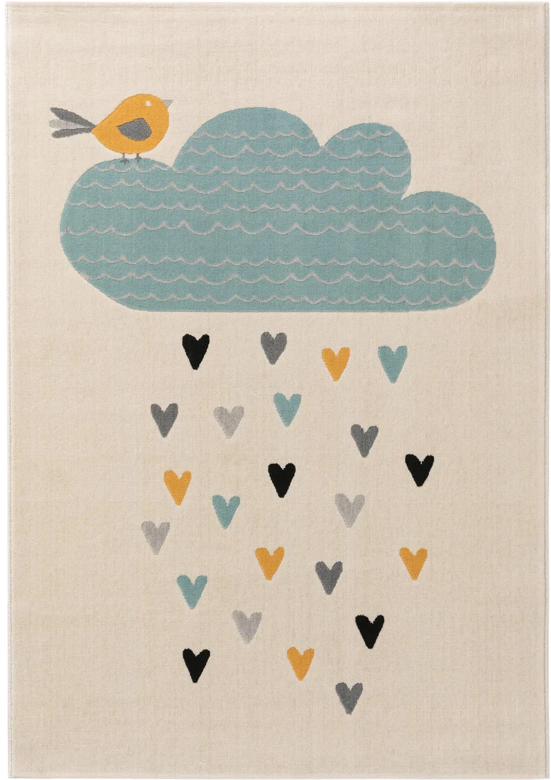 Tapis dessin enfant beige 160x230 cm
