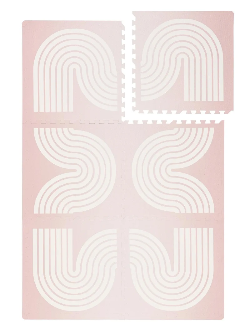 Tapis moderne de jeux puzzle enfant rose 120x180 cm