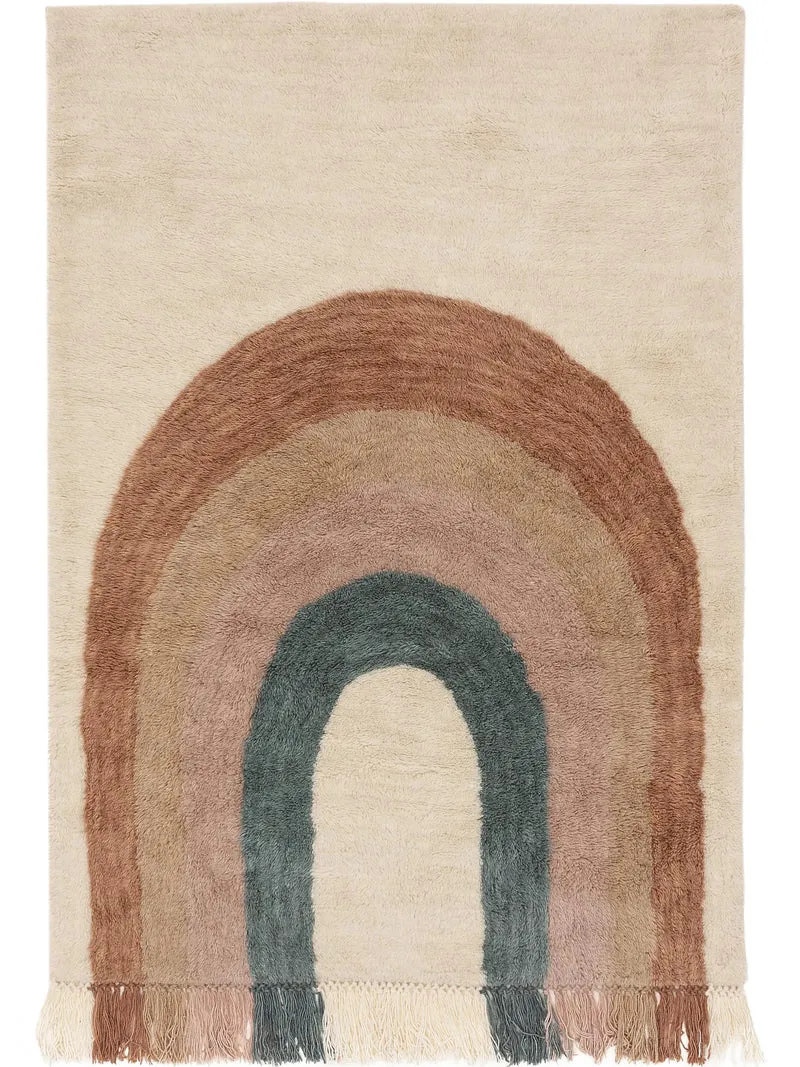 Tapis moderne motif arc-en-ciel enfant multicolore en laine 160x230 cm