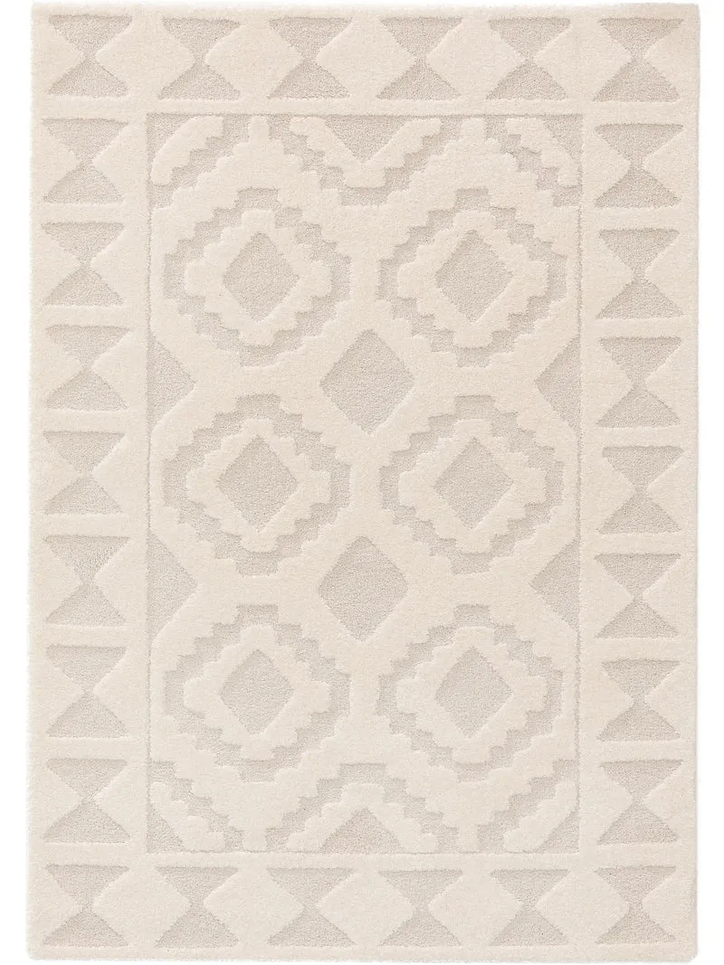 Tapis moderne motif ethnique épais enfant crème et beige 120x170 cm