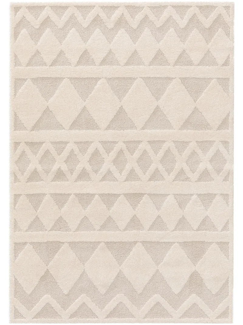 Tapis moderne motif berbère épais enfant crème et beige 200x290 cm