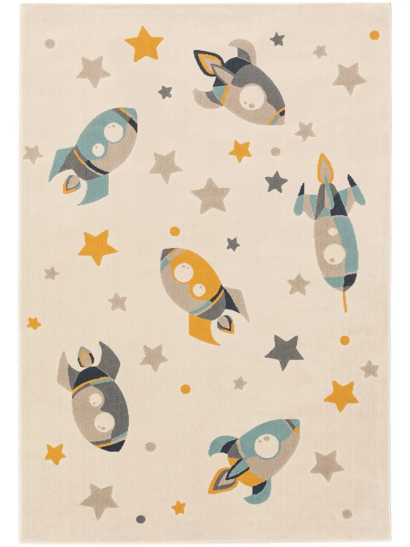 Tapis étoile enfant crème 160x230 cm