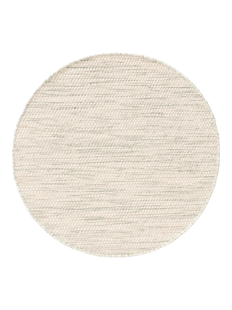 Tapis scandinave tressé rond enfant crème et gris en laine 100 cm de diamètre